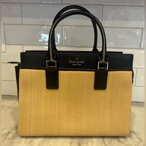 Kate Spade Woven Black and Tan Tote